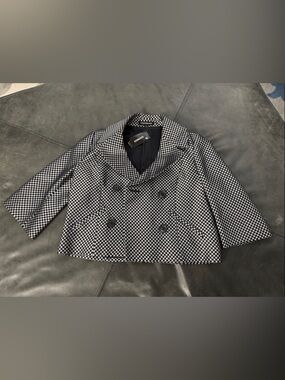 Express Black & White Checked Double-Breasted Women’s Jacket